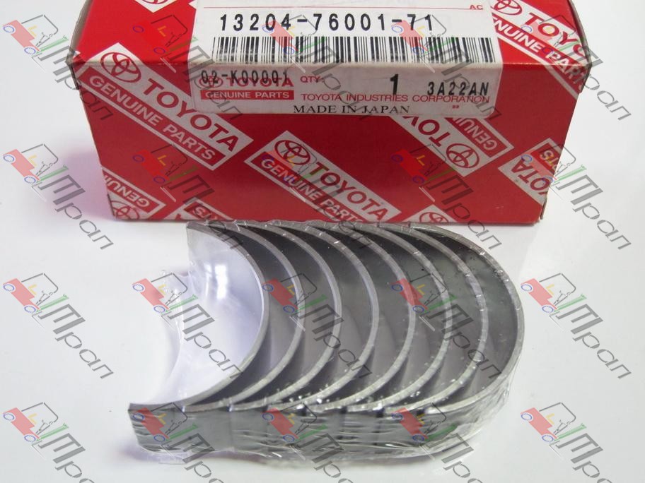 TOYOTA 13204-76001-71 Вкладыши шатунные 0.25 5K